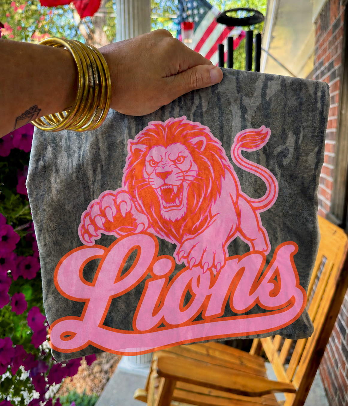 Lions Mascot Bottomland Camo (Pink & Orange)