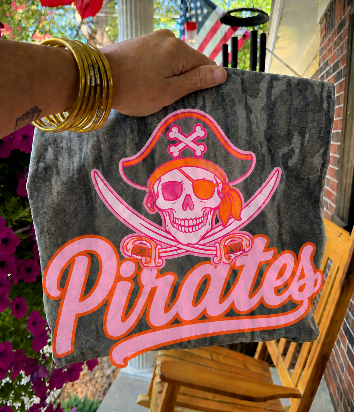 Pirates Mascot Bottomland Camo (Pink & Orange)