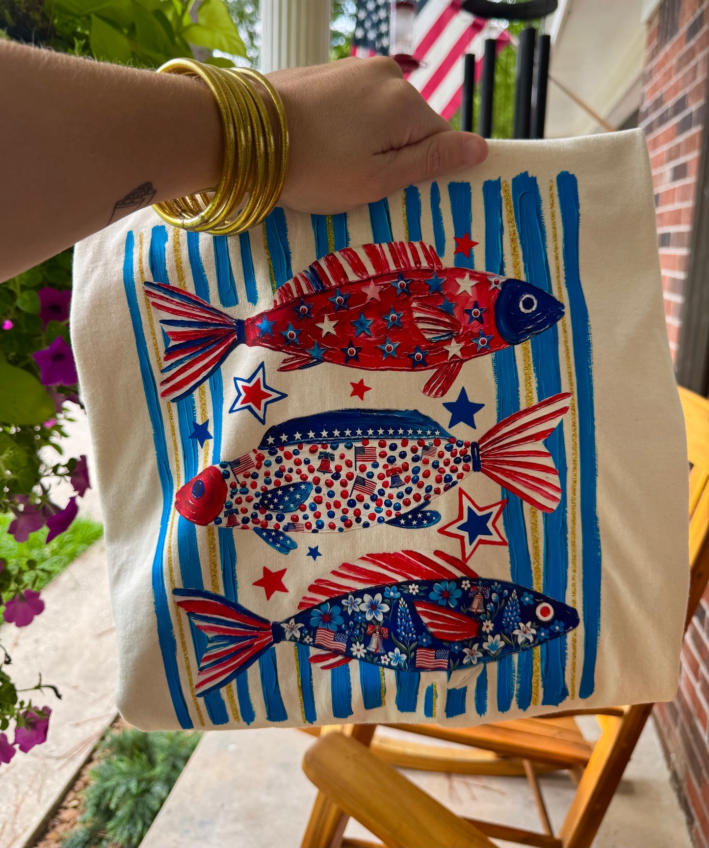 SALE- Red, White, Blue Fish