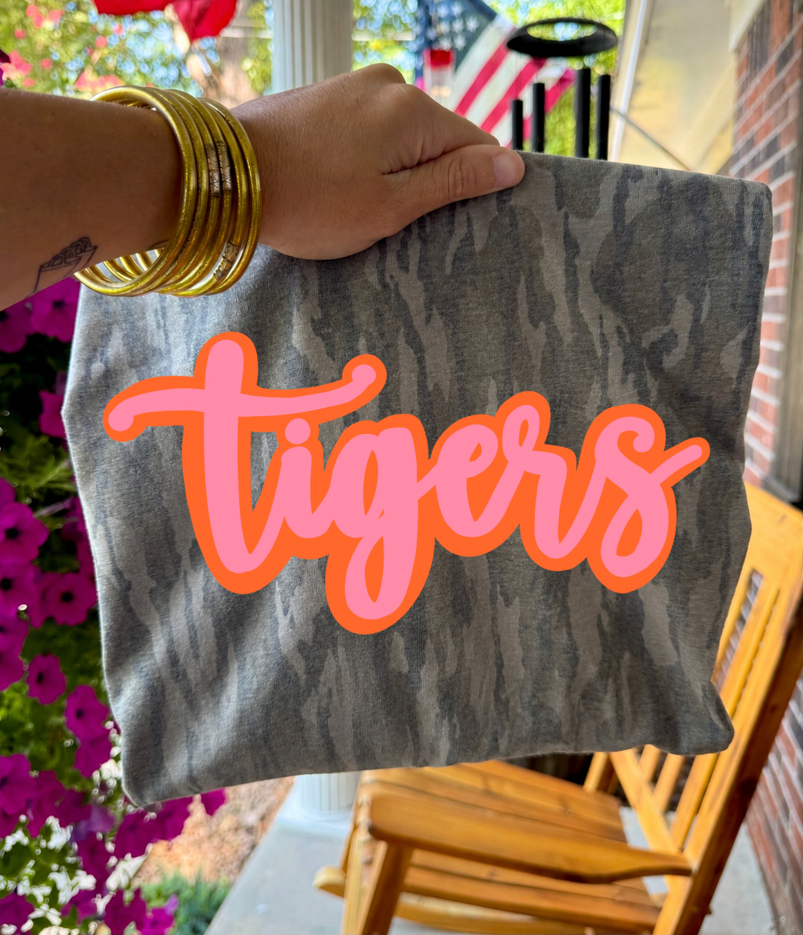 Tigers Bottomland Tee (Pink & Orange)