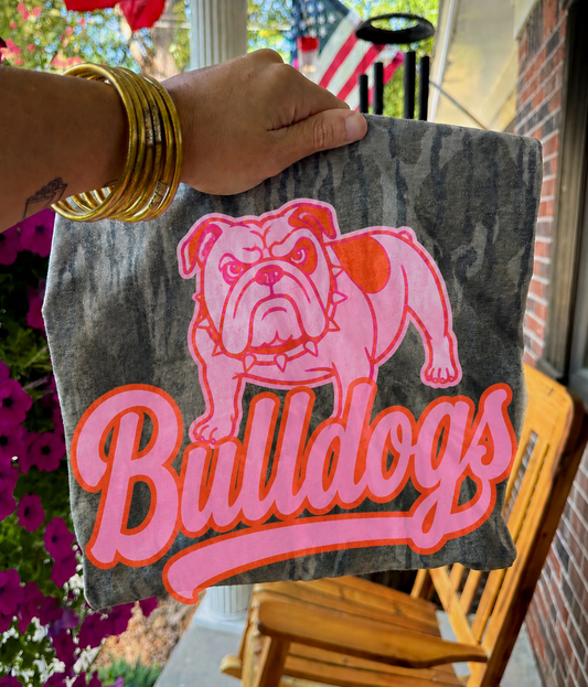Bulldogs Mascot Bottomland Camo (Pink & Orange)