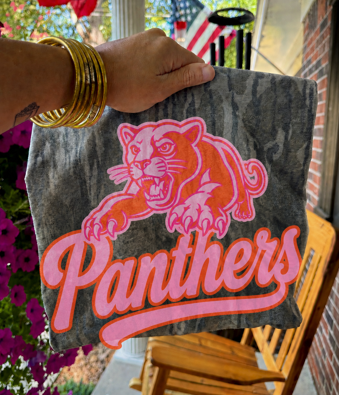 Panthers Mascot Bottomland Camo (Pink & Orange)