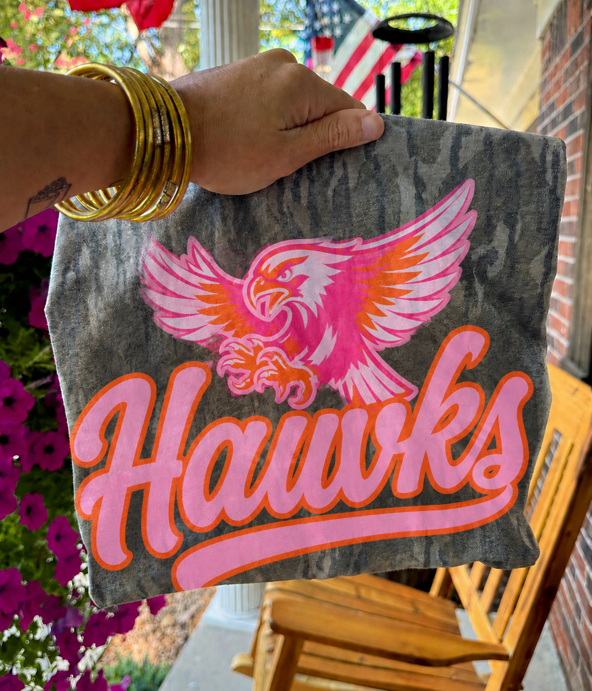 Hawks Mascot Bottomland Camo (Pink & Orange)